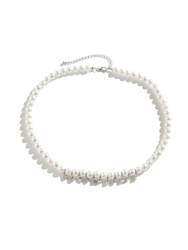 Pearl with Rhinestone Necklace