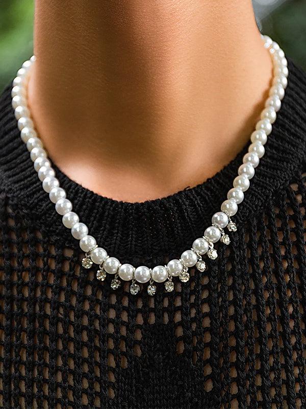 Pearl with Rhinestone Necklace 4