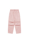 Pink Elastic Waist Parachute Pants With Drawstring Leg Opening