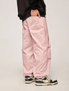 Pink Elastic Waist Parachute Pants With Drawstring Leg Opening 3