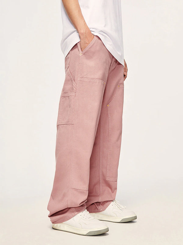 Pink Straight Leg Cargo Pants 3