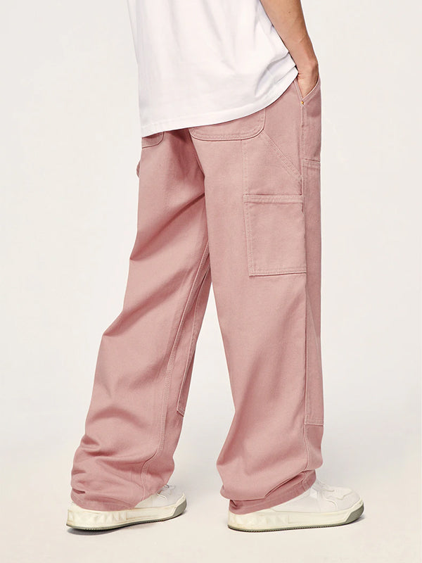 Pink Straight Leg Cargo Pants 5