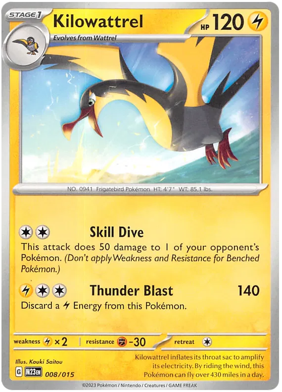 Pokemon Scarlet & Violet McDonald's Match Battle 2023 Kilowattrel Card