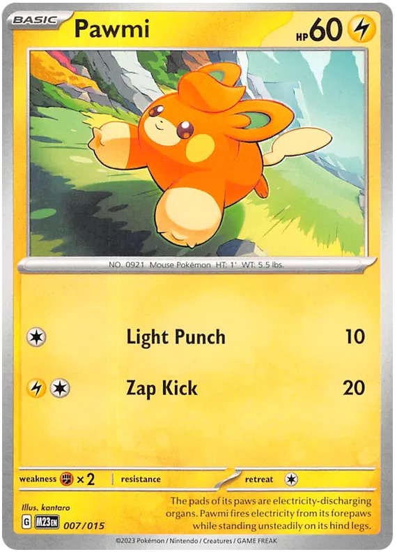 Pokemon Scarlet & Violet McDonald's Match Battle 2023 Pawmi Card