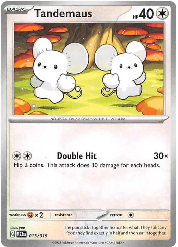 Pokemon Scarlet & Violet McDonald's Match Battle 2023 Tandemaus Card