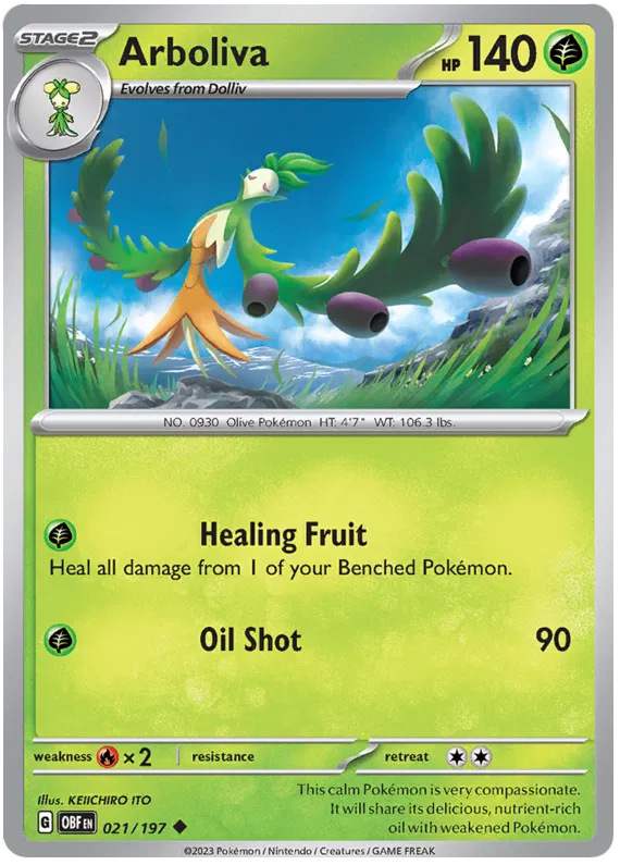 Pokemon Scarlet & Violet Obsidian Flames Arboliva Card