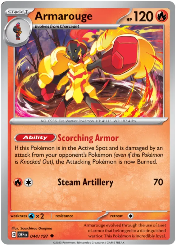 Pokemon Scarlet & Violet Obsidian Flames Armarouge Card