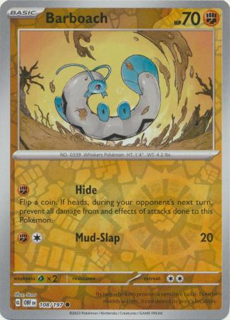 Pokemon Scarlet & Violet Obsidian Flames Barboach Card reverse