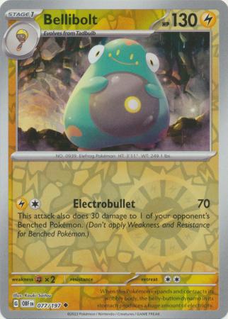 Pokemon Scarlet & Violet Obsidian Flames Bellibolt Card reverse