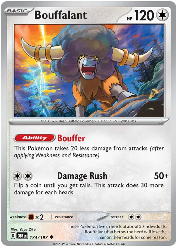 Pokemon Scarlet & Violet Obsidian Flames Bouffalant Card