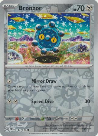 Pokemon Scarlet & Violet Obsidian Flames Bronzor Card reverse