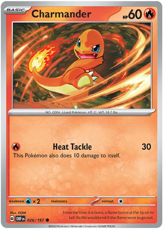 Pokemon Scarlet & Violet Obsidian Flames Charmander Card
