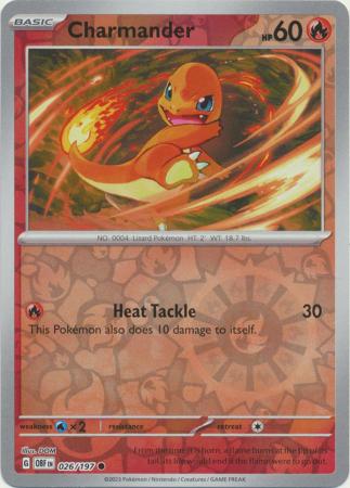 Pokemon Scarlet & Violet Obsidian Flames Charmander Card reverse