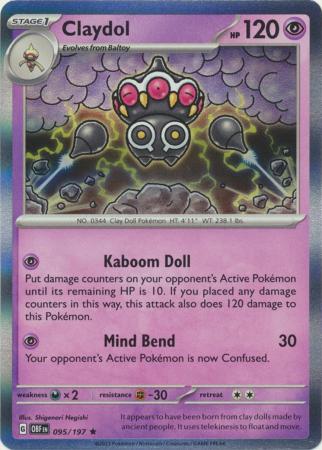 Pokemon Scarlet & Violet Obsidian Flames Claydol Card Holo
