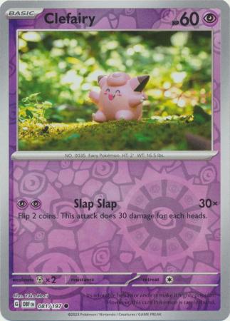 Pokemon Scarlet & Violet Obsidian Flames Clefairy Card reverse