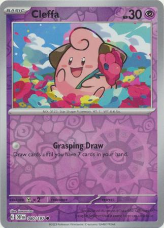 Pokemon Scarlet & Violet Obsidian Flames Cleffa Card reverse