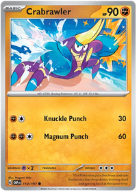 Pokemon Scarlet & Violet Obsidian Flames Crabrawler Card
