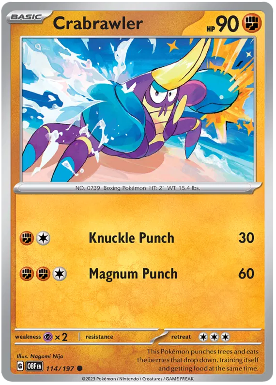Pokemon Scarlet & Violet Obsidian Flames Crabrawler Card