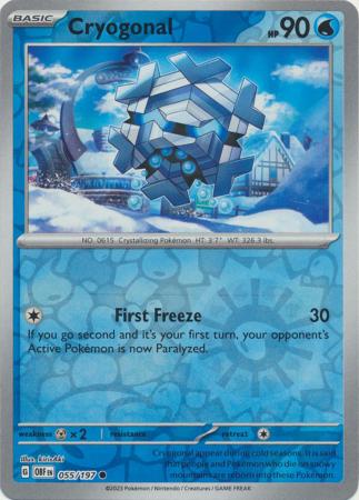 Pokemon Scarlet & Violet Obsidian Flames Cryogonal Card reverse
