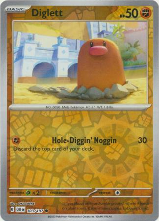 Pokemon Scarlet & Violet Obsidian Flames Diglett Card reverse
