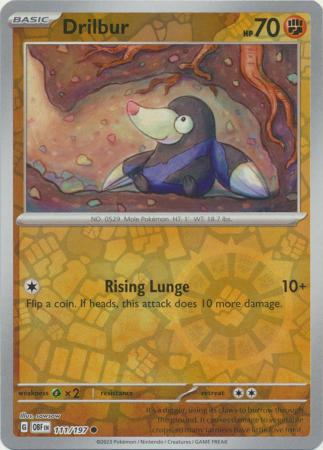 Pokemon Scarlet & Violet Obsidian Flames Drilbur Card reverse