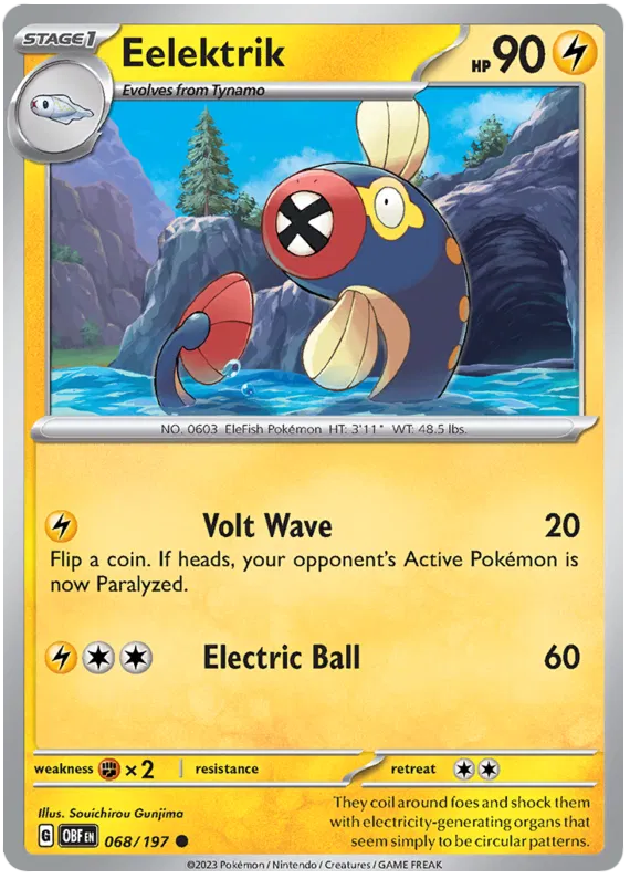 [Collector Troves] Pokemon Scarlet & Violet Obsidian Flames Eelektrik Card