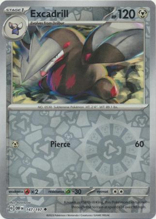 Pokemon Scarlet & Violet Obsidian Flames Excadrill Card reverse