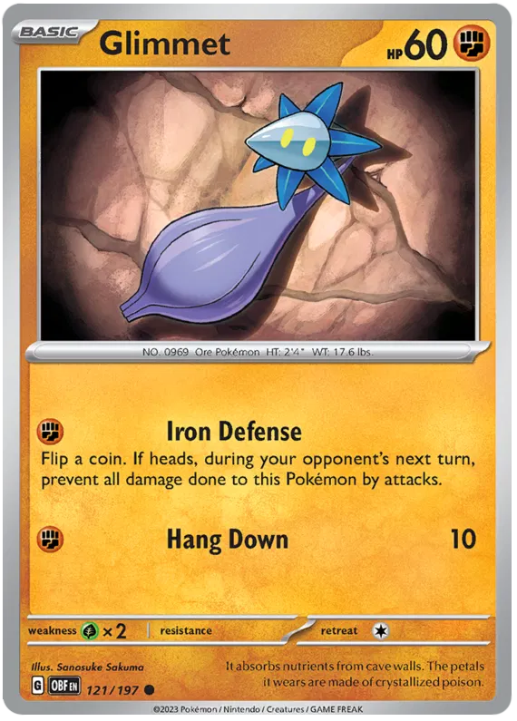 Pokemon Scarlet & Violet Obsidian Flames Glimmet (#121) Card