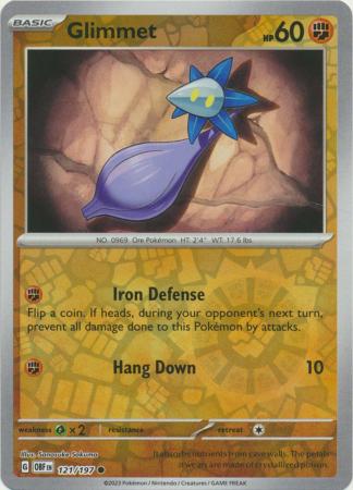 Pokemon Scarlet & Violet Obsidian Flames Glimmet (#121) Card reverse