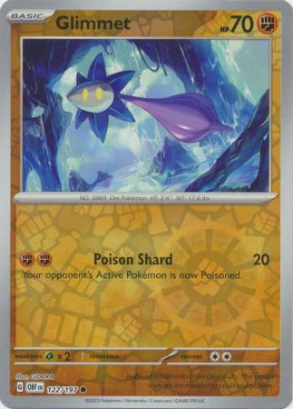 Pokemon Scarlet & Violet Obsidian Flames Glimmet (#122) Card reverse