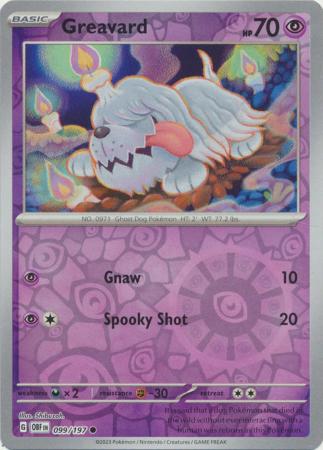 Pokemon Scarlet & Violet Obsidian Flames Greavard Card reverse