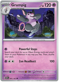 Pokemon Scarlet & Violet Obsidian Flames Grumpig Card