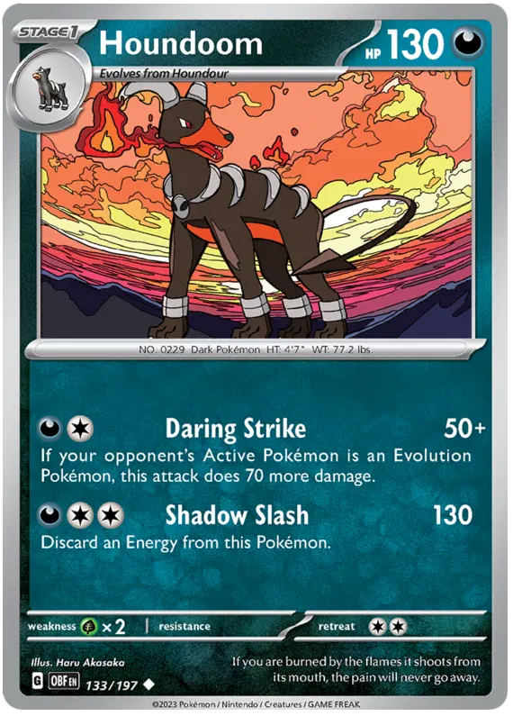 Pokemon Scarlet & Violet Obsidian Flames Houndoom (#133) Card