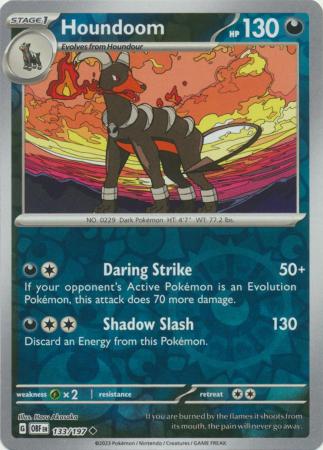 Pokemon Scarlet & Violet Obsidian Flames Houndoom (#133) Card reverse
