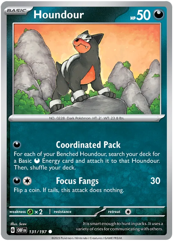 Pokemon Scarlet & Violet Obsidian Flames Houndour (#131) Card
