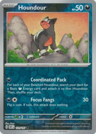 Pokemon Scarlet & Violet Obsidian Flames Houndour (#131) Card reverse