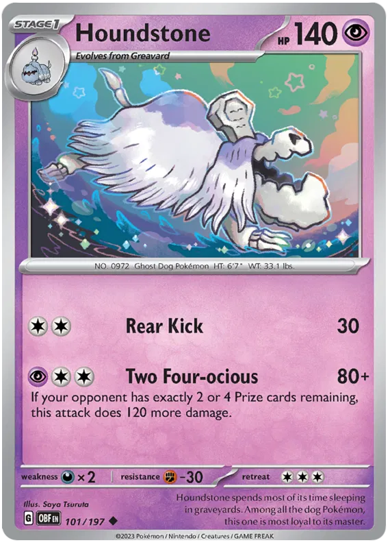 Pokemon Scarlet & Violet Obsidian Flames Houndstone Card