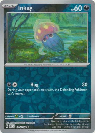 Pokemon Scarlet & Violet Obsidian Flames Inkay Card reverse