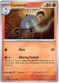 Pokemon Scarlet & Violet Obsidian Flames Lampent Card