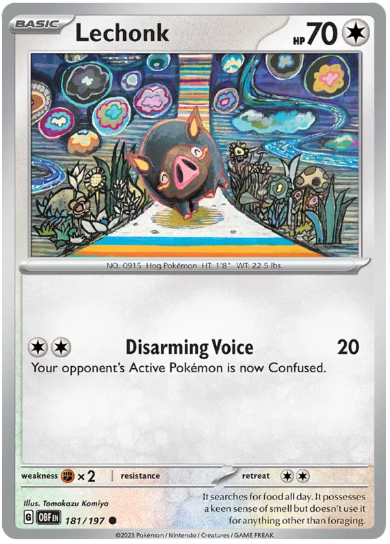 Pokemon Scarlet & Violet Obsidian Flames Lechonk Card #181