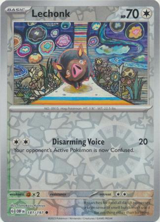 Pokemon Scarlet & Violet Obsidian Flames Lechonk Card #181 reverse