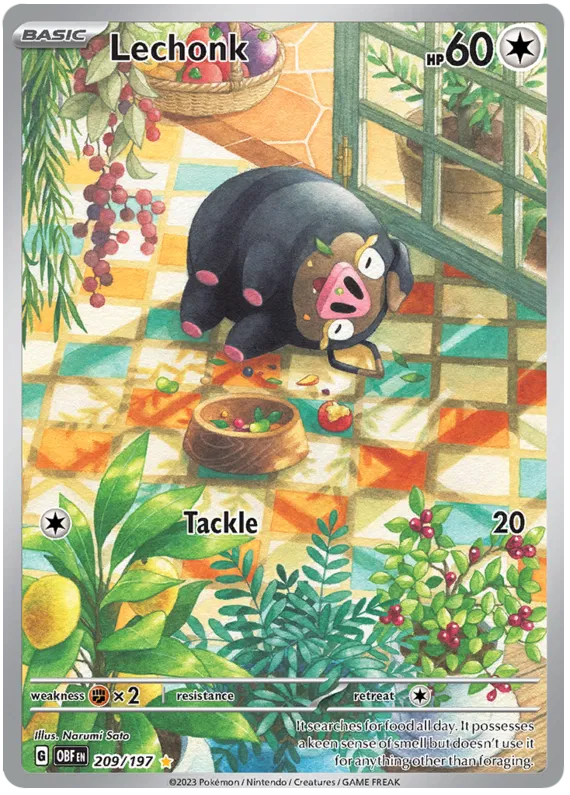 Pokemon Scarlet & Violet Obsidian Flames Lechonk Card (#209)