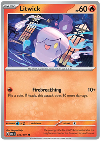 Pokemon Scarlet & Violet Obsidian Flames Litwick Card
