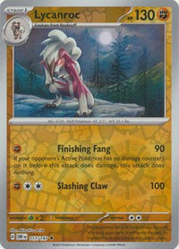 Pokemon Scarlet & Violet Obsidian Flames Lycanroc Card reverse