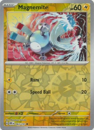 Pokemon Scarlet & Violet Obsidian Flames Magnemite Card reverse