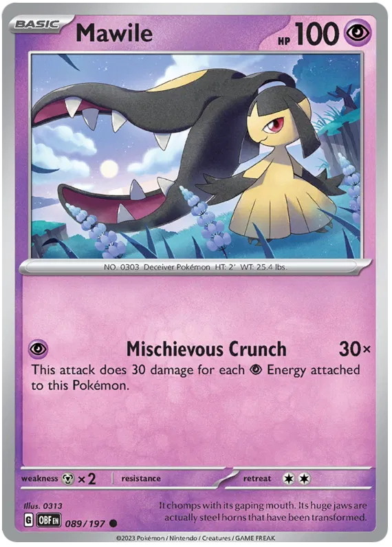 Pokemon Scarlet & Violet Obsidian Flames Mawile Card