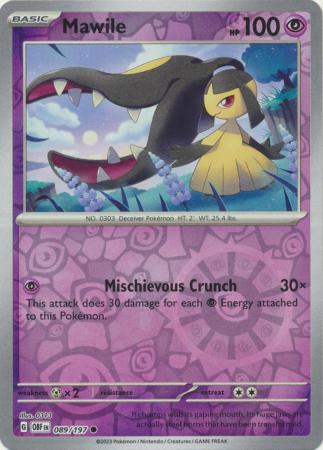 Pokemon Scarlet & Violet Obsidian Flames Mawile Card reverse