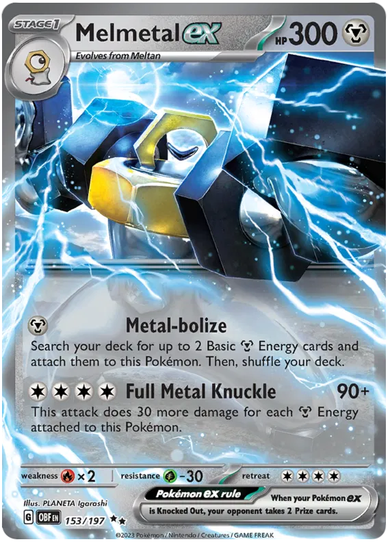 Pokemon Scarlet & Violet Obsidian Flames Melmetal ex Card