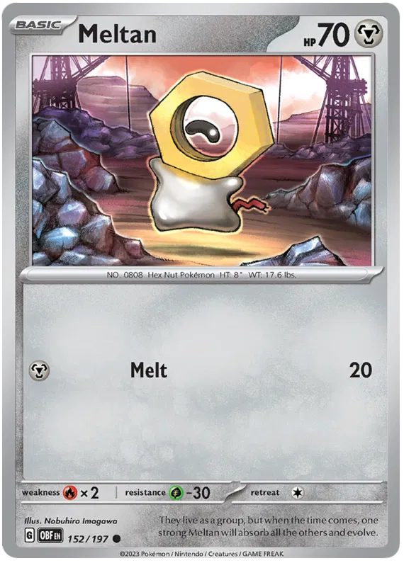 Pokemon Scarlet & Violet Obsidian Flames Meltan Card