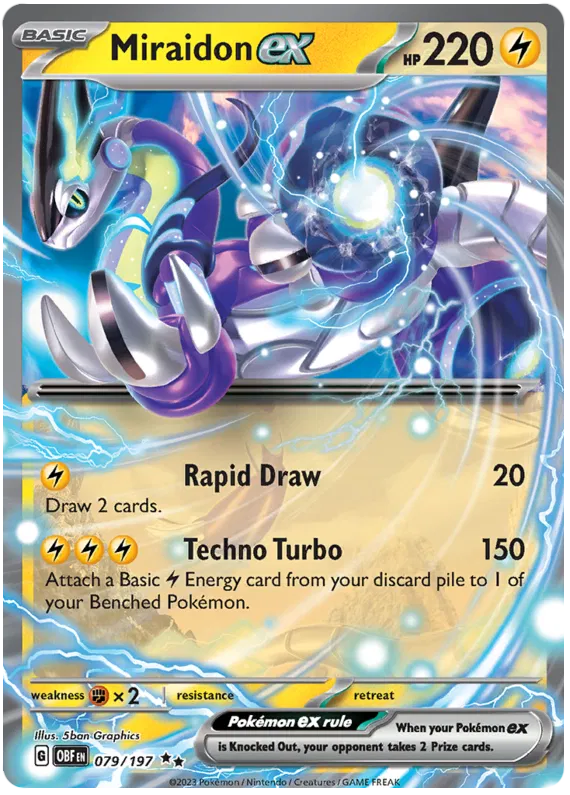 Pokemon Scarlet & Violet Obsidian Flames Miraidon ex Card